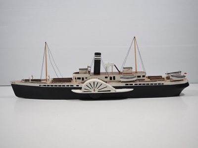 Lot 221 - A large scale wooden model of a paddle steamer...