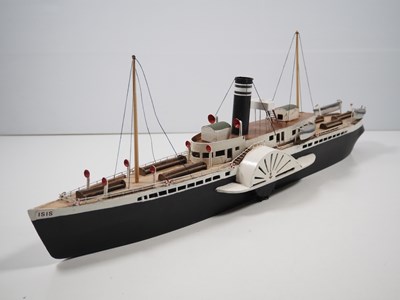 Lot 221 - A large scale wooden model of a paddle steamer...