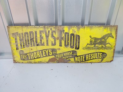 Lot 57 - THORLEY'S FOOD (33" x 12") - enamel single...