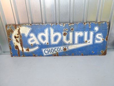 Lot 59 - CADBURY'S CHOCOLATE (48" x 20")- blue enamel...