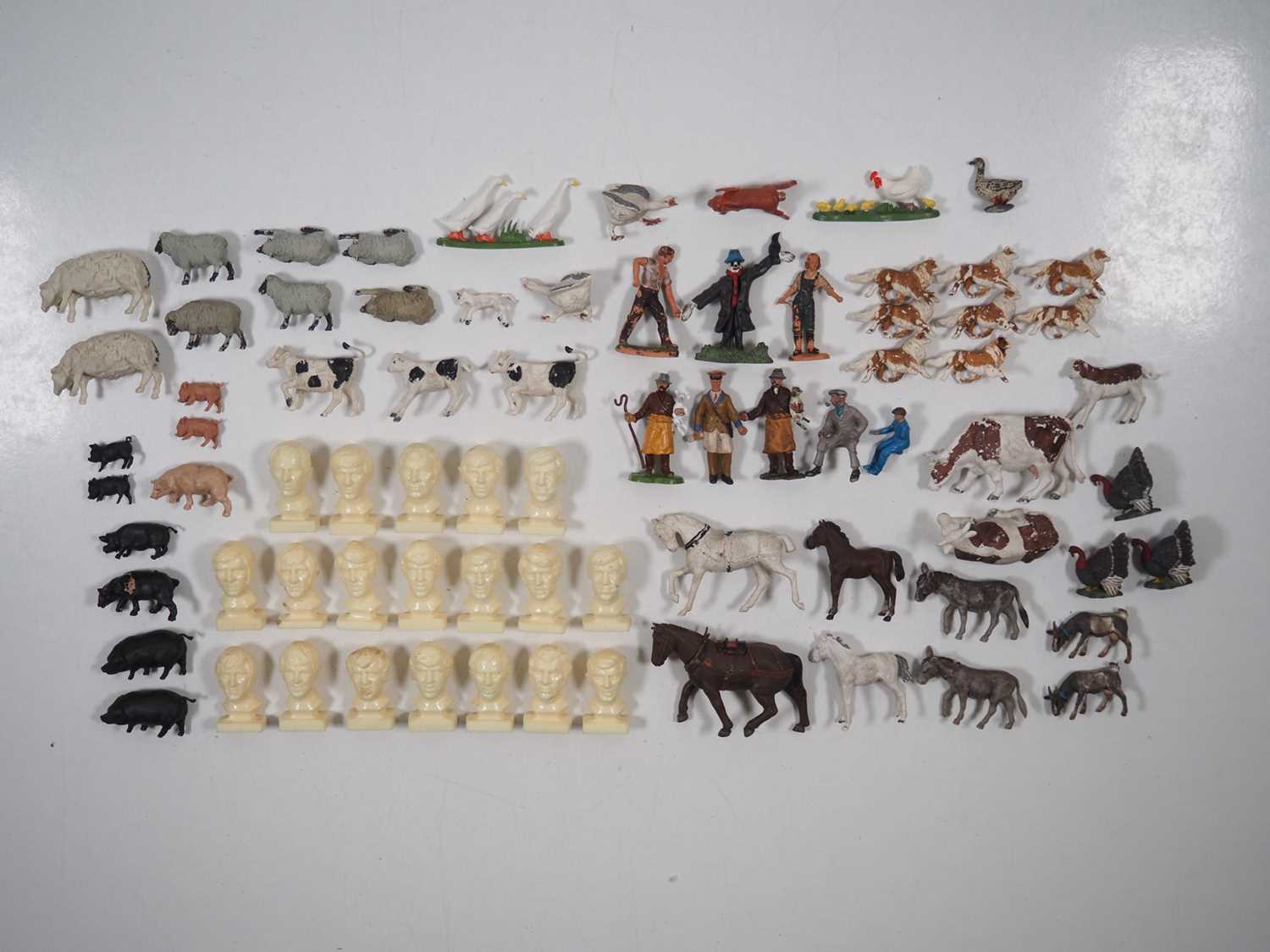 Lot 256 - A group of vintage plastic farm animals and...