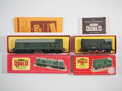 Lot 497 - A pair of HORNBY DUBLO OO gauge 2-rail diesel...