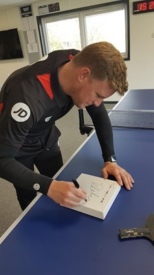 Lot 6 - Eddie Howe signed canvas with artwork added by...