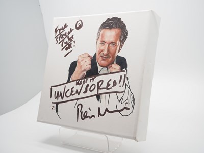 Lot 12 - Piers Morgan signed canvas with artwork added...