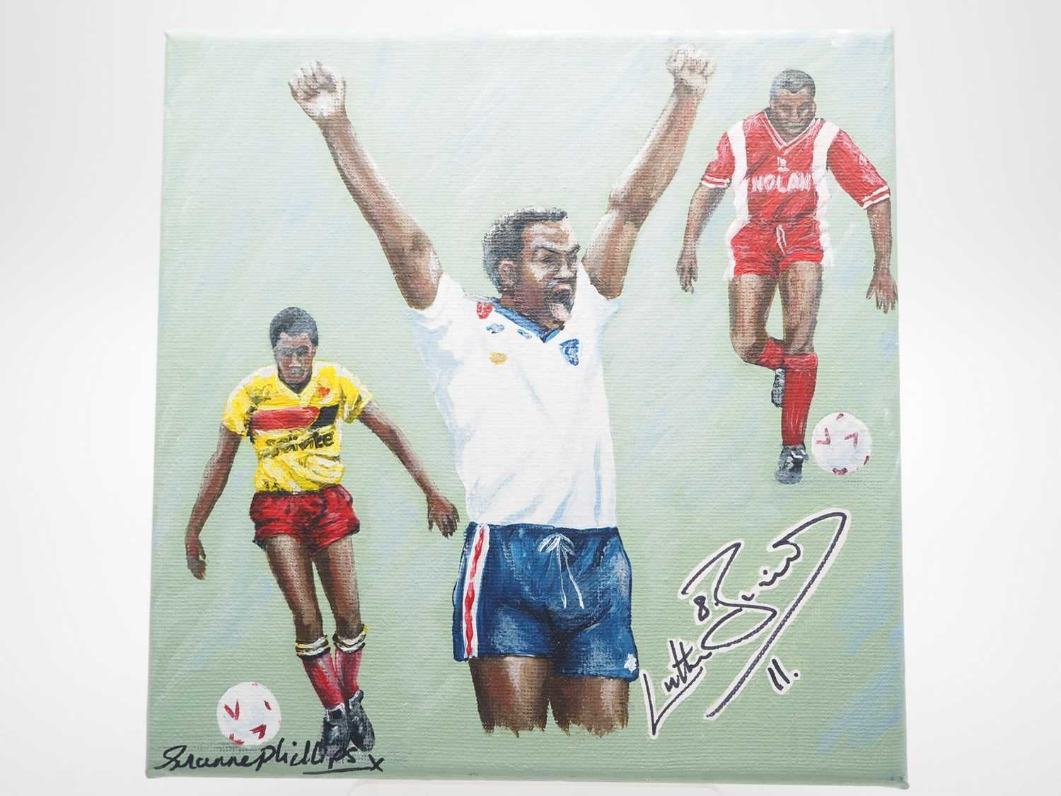 Lot 14 - Luther Blissett OBE DL signed canvas with...