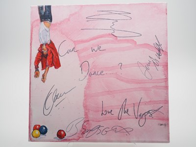 Lot 18 - The Vamps signed canvas with artwork added by...