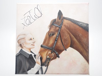 Lot 19 - ZARA TINDALL signed canvas with artwork added...