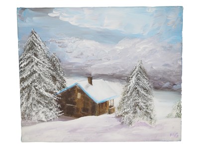 Lot 57 - Marilyn Goodman 'SNOWY SCENE' - oil on canvas -...