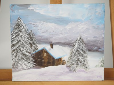 Lot 57 - Marilyn Goodman 'SNOWY SCENE' - oil on canvas -...