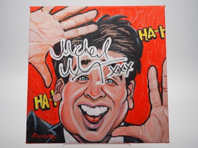Lot 70 - Michael McIntyre signed canvas with artwork...