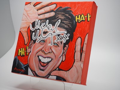 Lot 70 - Michael McIntyre signed canvas with artwork...