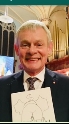 Lot 71 - Martin Clunes OBE DL signed canvas with...