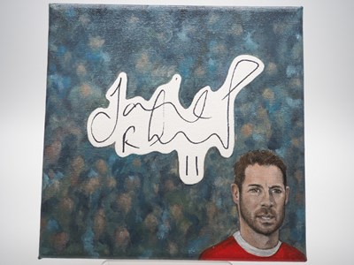 Lot 75 - Jamie Redknapp signed canvas with artwork...