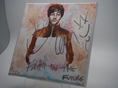 Lot 80 - Louis Tomlinson signed canvas with artwork by...