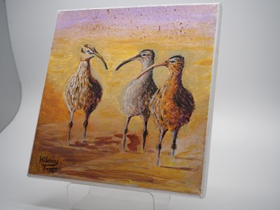 Lot 100 - Hilary Tratt 'THREE BIRDS' - acrylic on canvas...