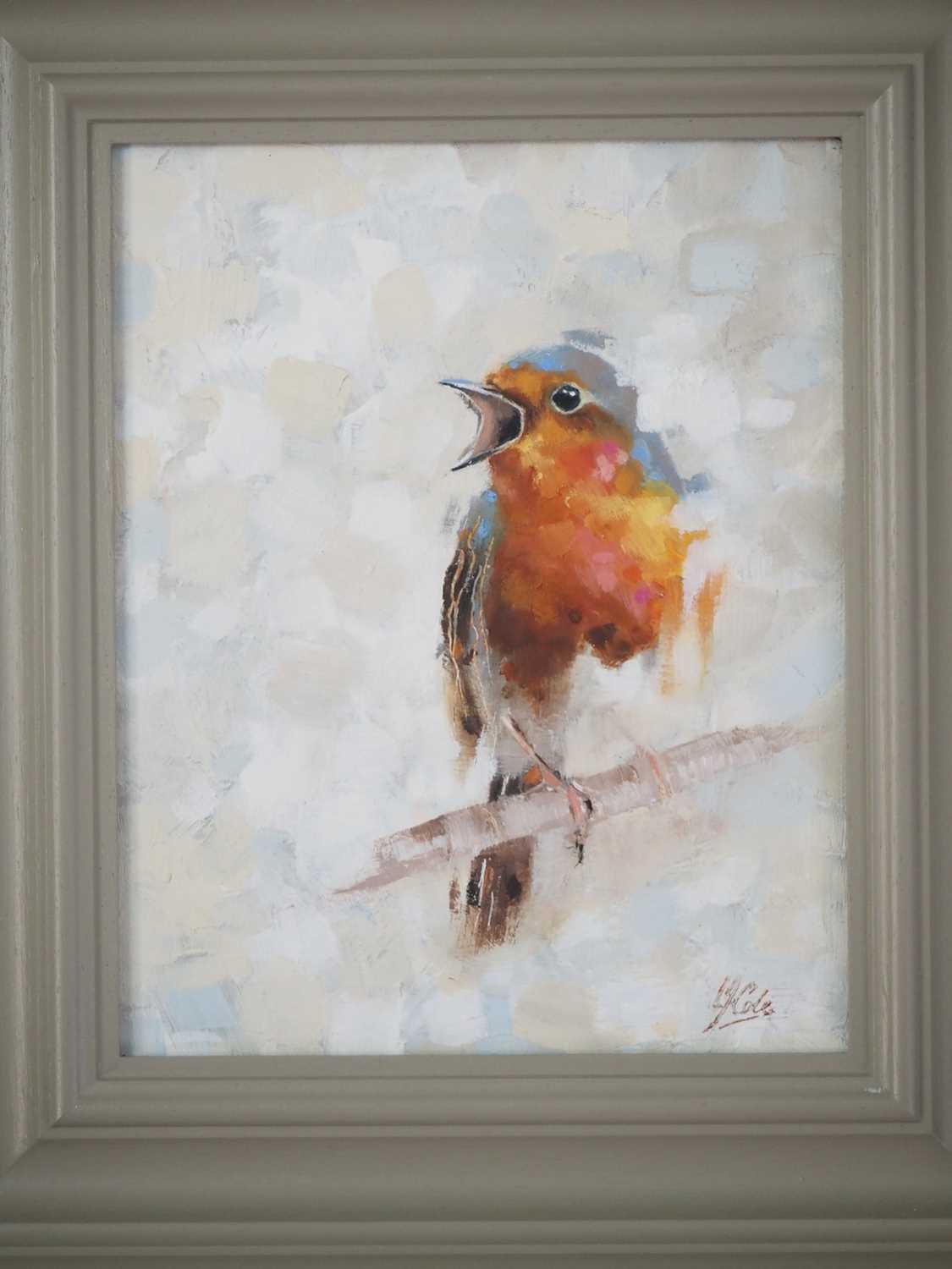 Lot 126 - Lindsey Cole 'ROBIN'S SONG' - oil and cold wax...