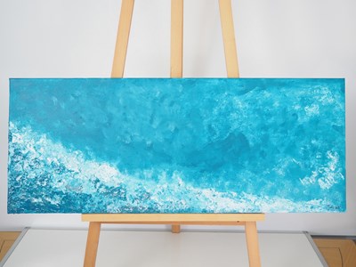Lot 129 - Joni Cameron 'BLUE OCEAN' - acrylics on canvas...