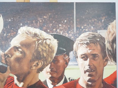 Lot 132 - Will Rochfort 'THE GOAL' - oil on canvas -...