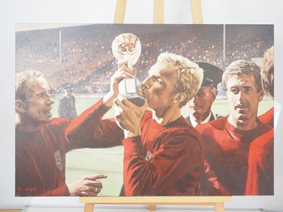 Lot 132 - Will Rochfort 'THE GOAL' - oil on canvas -...