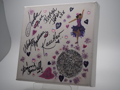 Lot 140 - Strictly girls signed canvas with artwork...