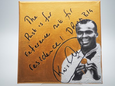 Lot 144 - Kriss Akabusi MBE signed canvas with artwork...