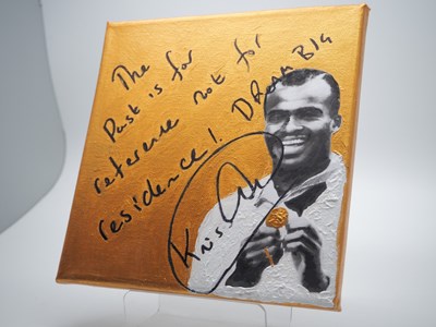 Lot 144 - Kriss Akabusi MBE signed canvas with artwork...
