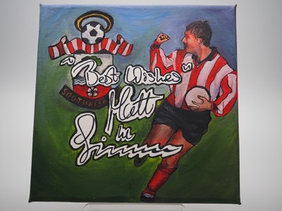 Lot 145 - Matt Le Tissier signed canvas with artwork by...