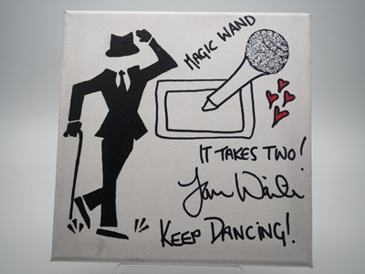 Lot 151 - IAN WAITE signed canvas with artwork added by...