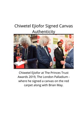 Lot 154 - Chiwetel Ejiofor signed canvas with artwork...