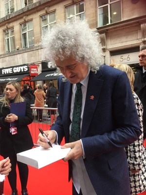 Lot 157 - Brian May CBE signed canvas with artwork added...