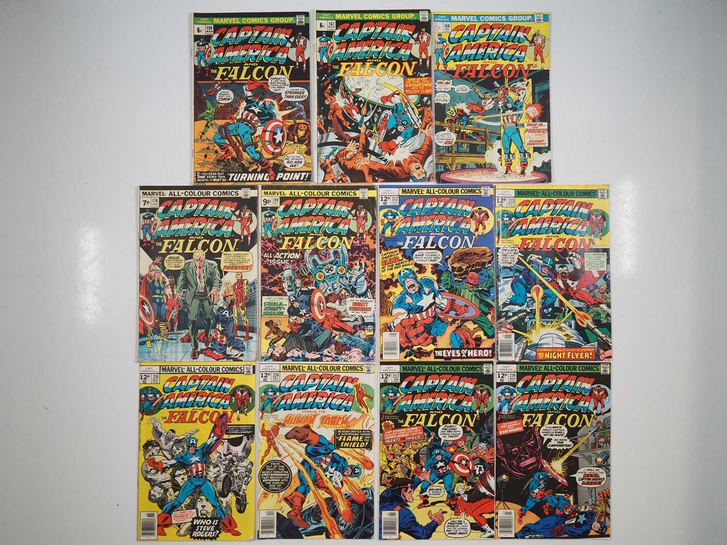 Lot 534 - CAPTAIN AMERICA #159, 167, 168, 176, 190, 212,...