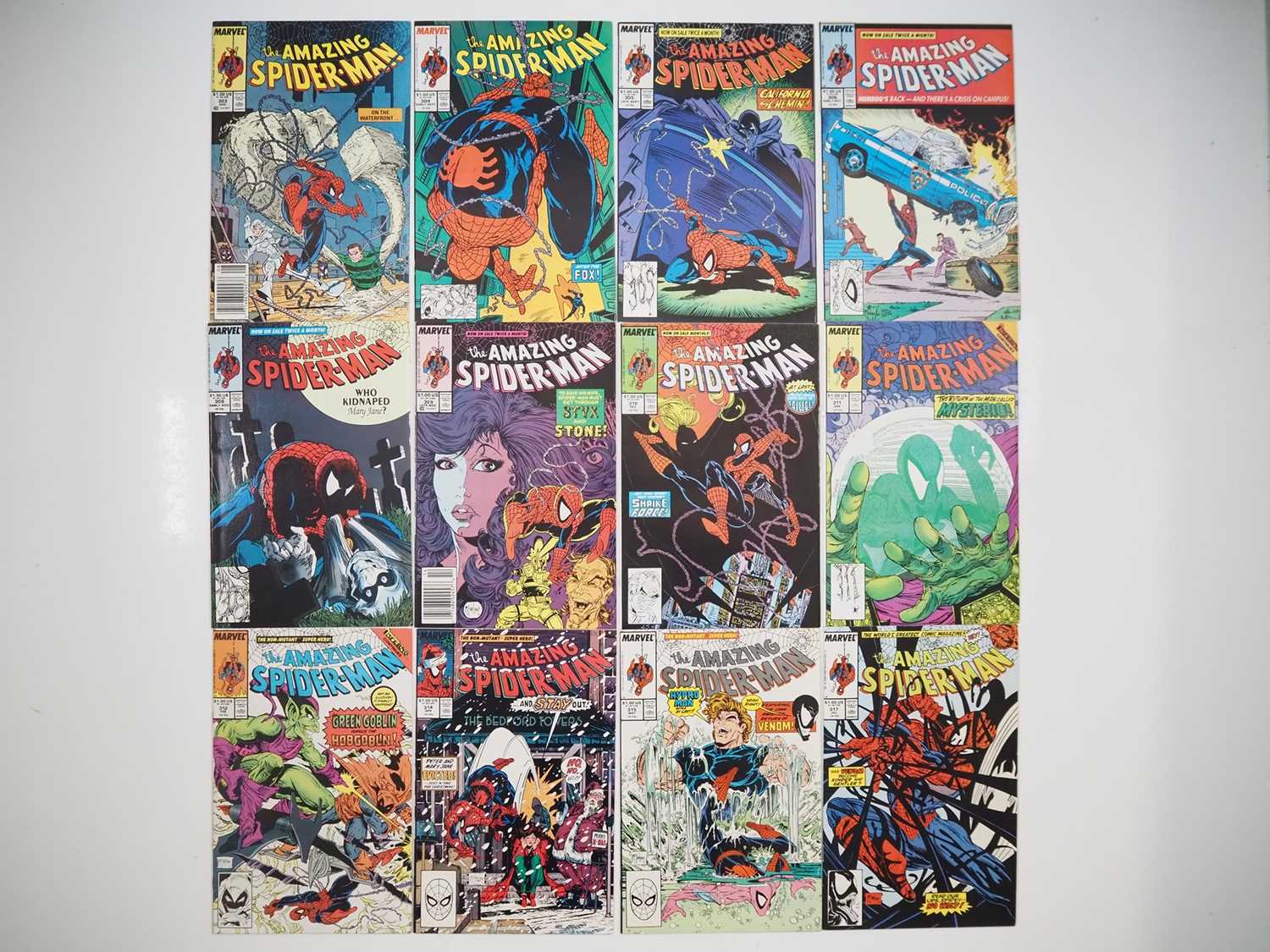Lot 574 - AMAZING SPIDER-MAN #303, 304, 305, 306, 308,...
