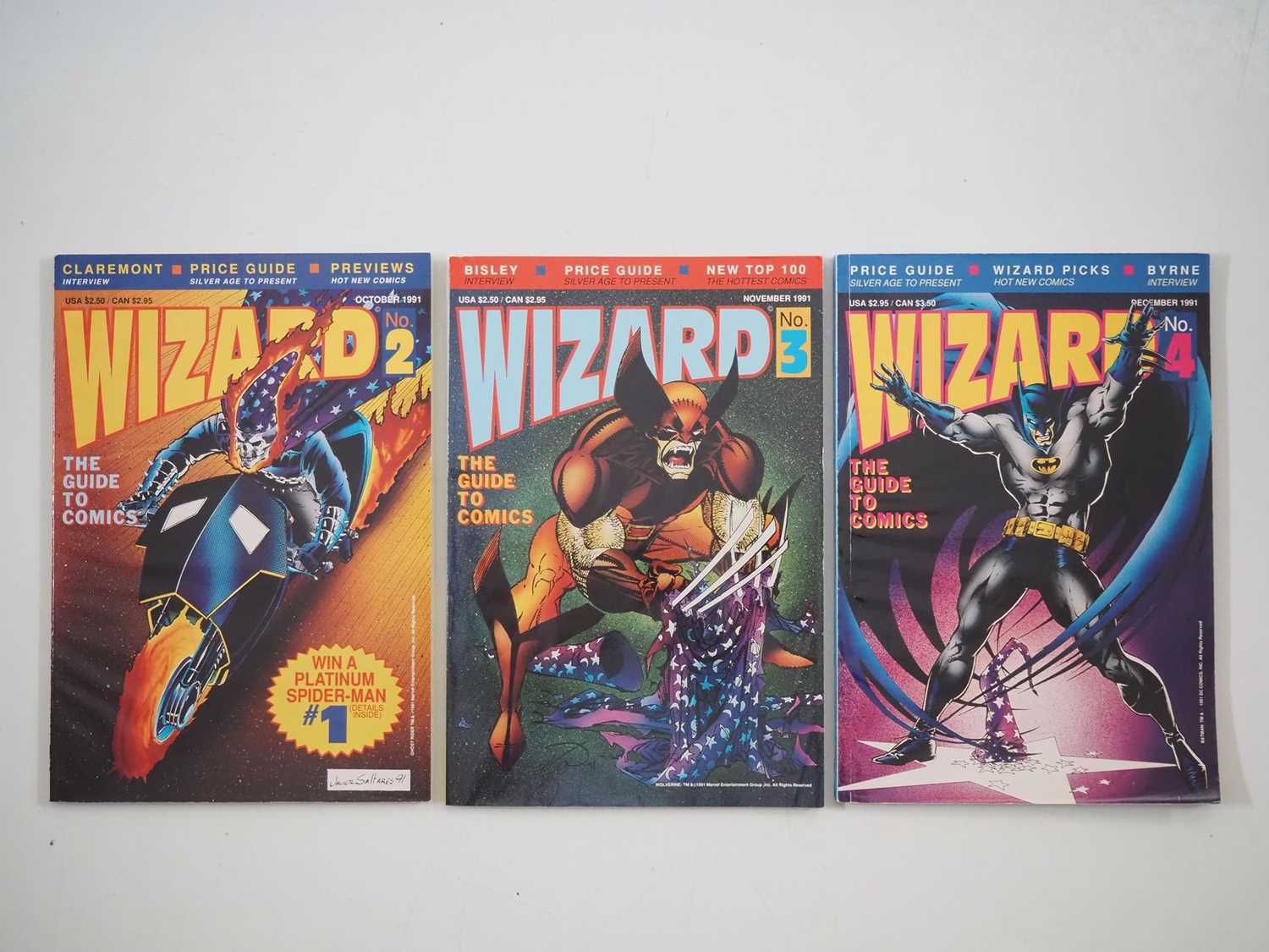 Lot 633 - WIZARD MAGAZINE #2, 3 & 4 - (3 in Lot) - (1991...