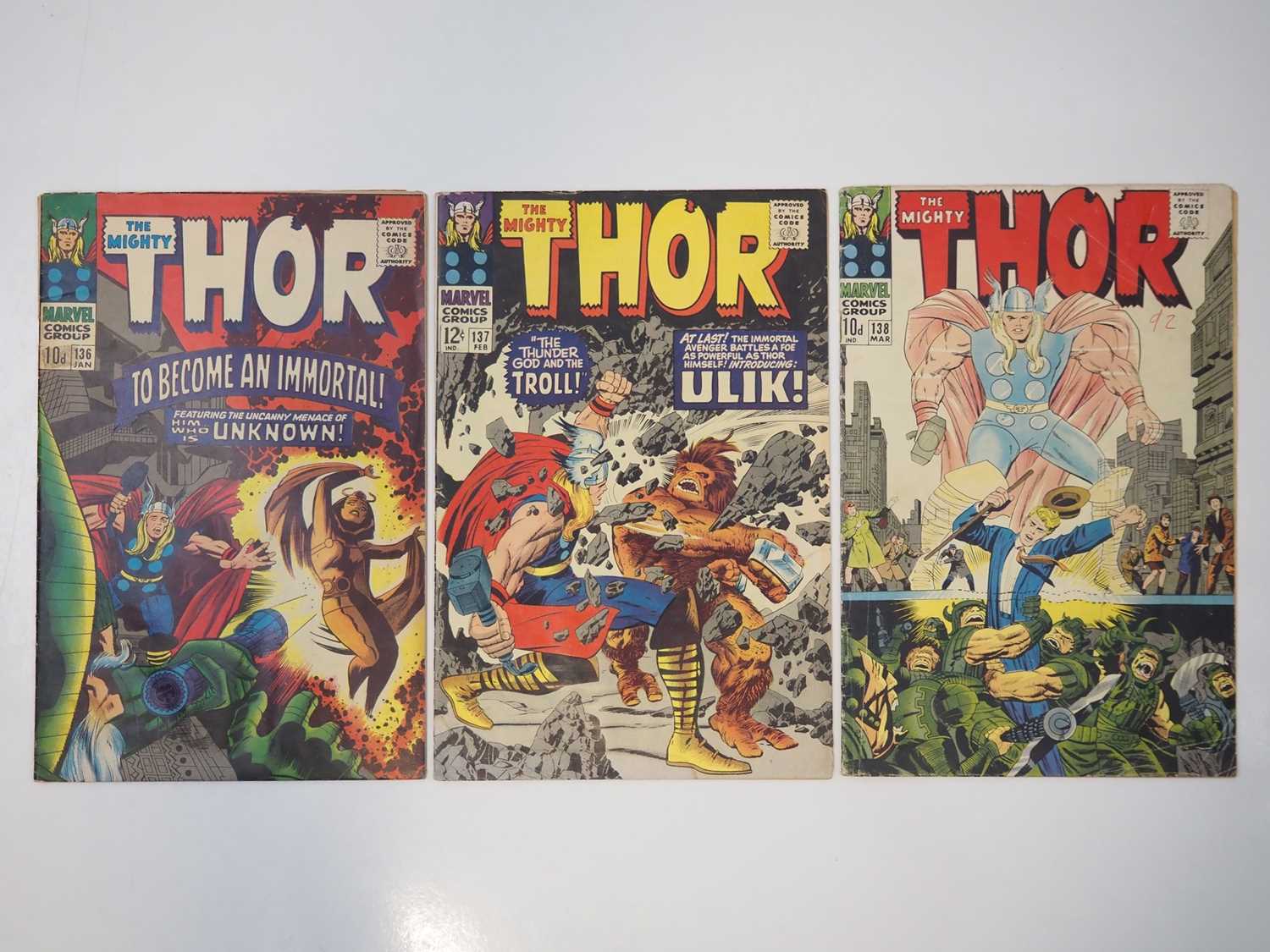 Lot 79 - THOR #136, 137, 138 (3 in Lot) - (1967 -...