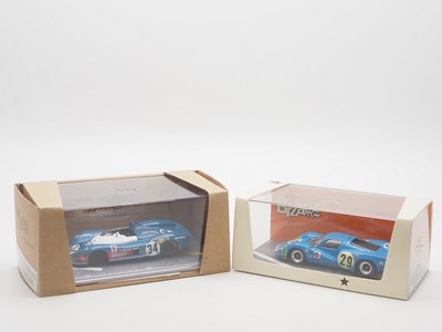 Lot 343 - A pair of 1:43 scale hand built resin models...