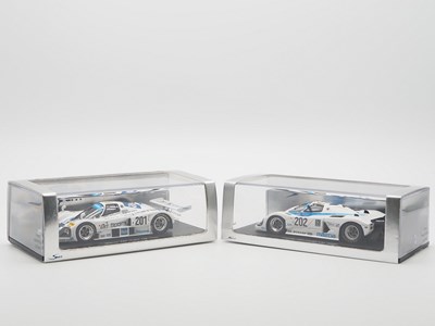 Lot 422 - A pair of 1:43 scale hand built resin models...