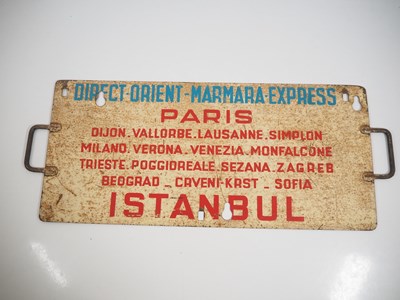 Lot 174 - An original carriage destination board for the...