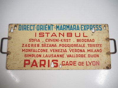Lot 174 - An original carriage destination board for the...