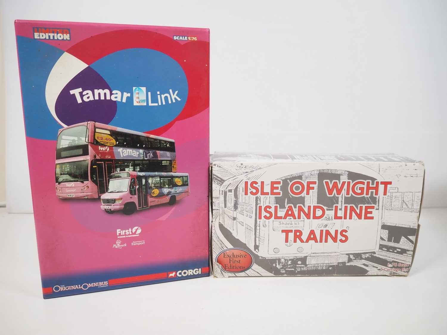 Lot 33 - A pair of bus and tube train sets comprising...