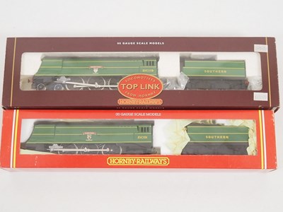 Lot 380 - A pair of HORNBY OO gauge West Country class...