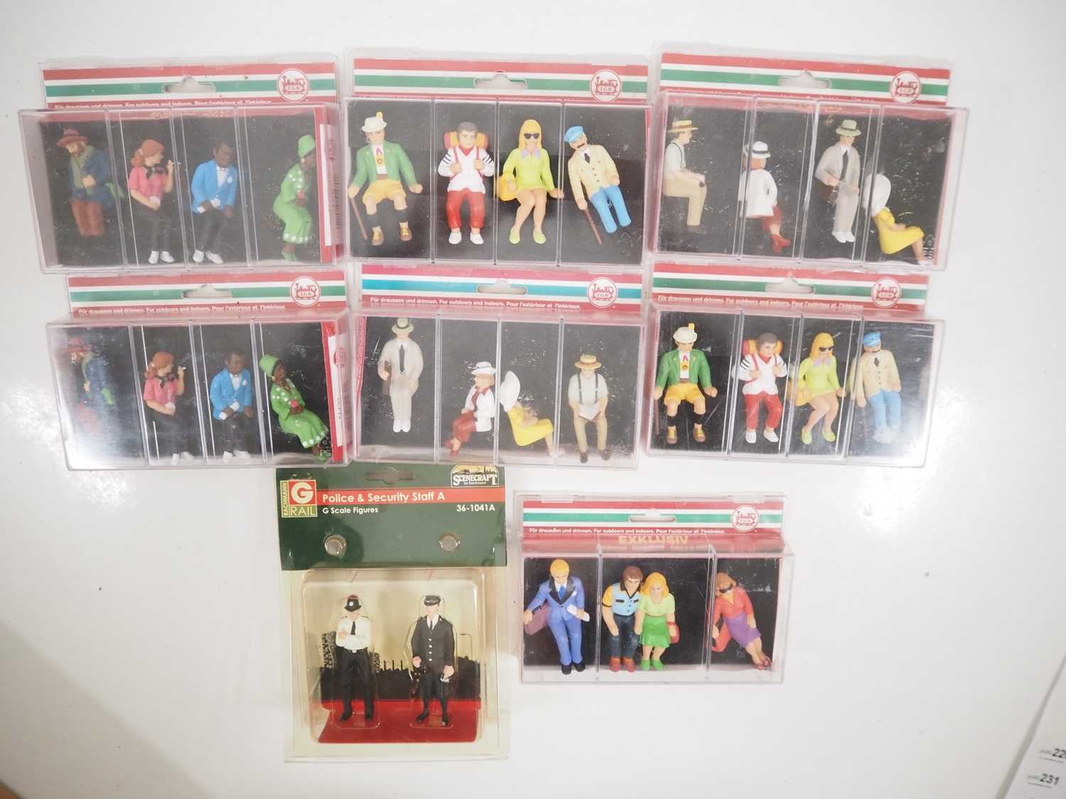 Lot 537 - A group of LGB G scale figure packs together...