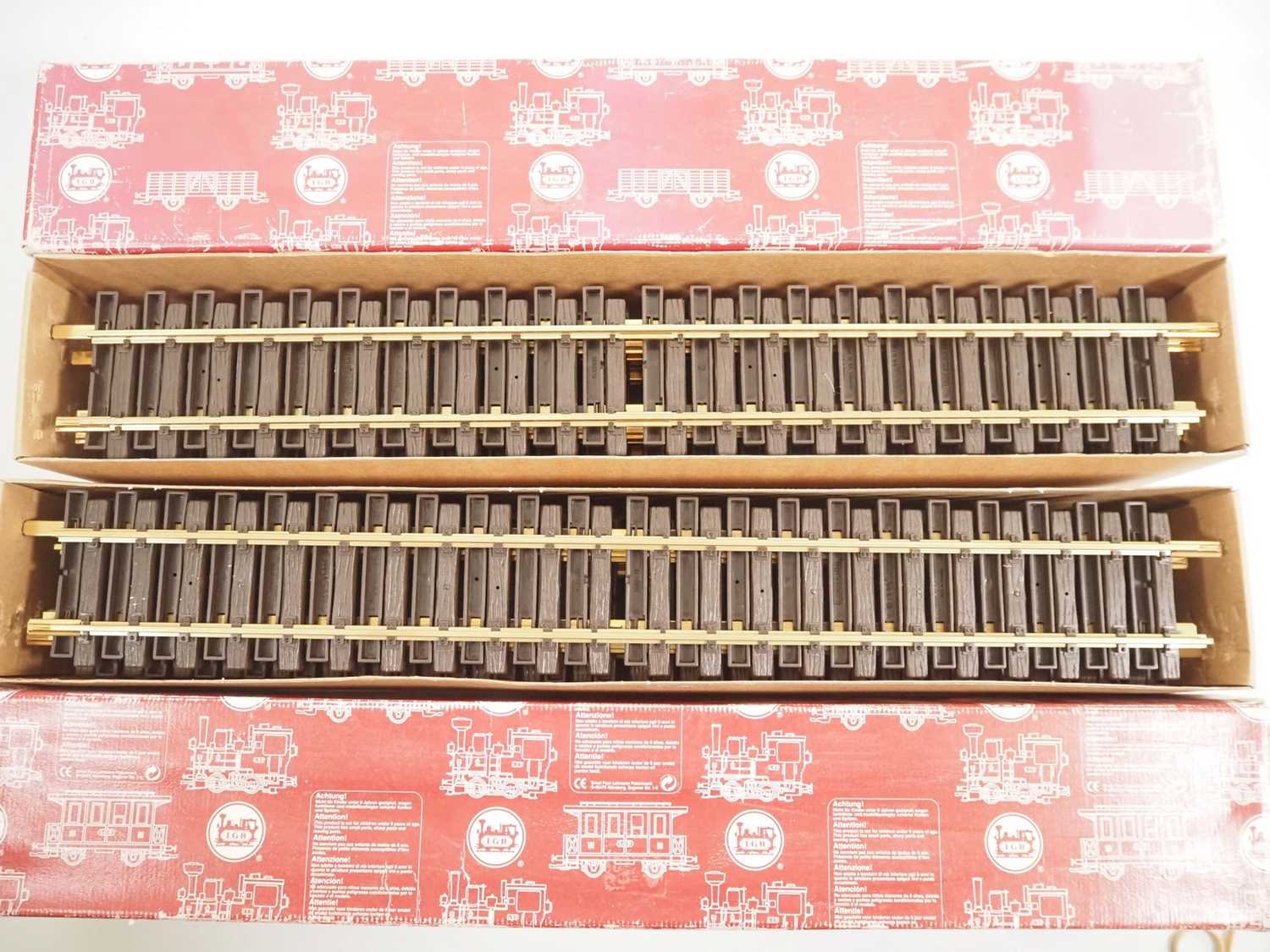 Lot 592 - A pair of LGB G gauge boxed track sections...