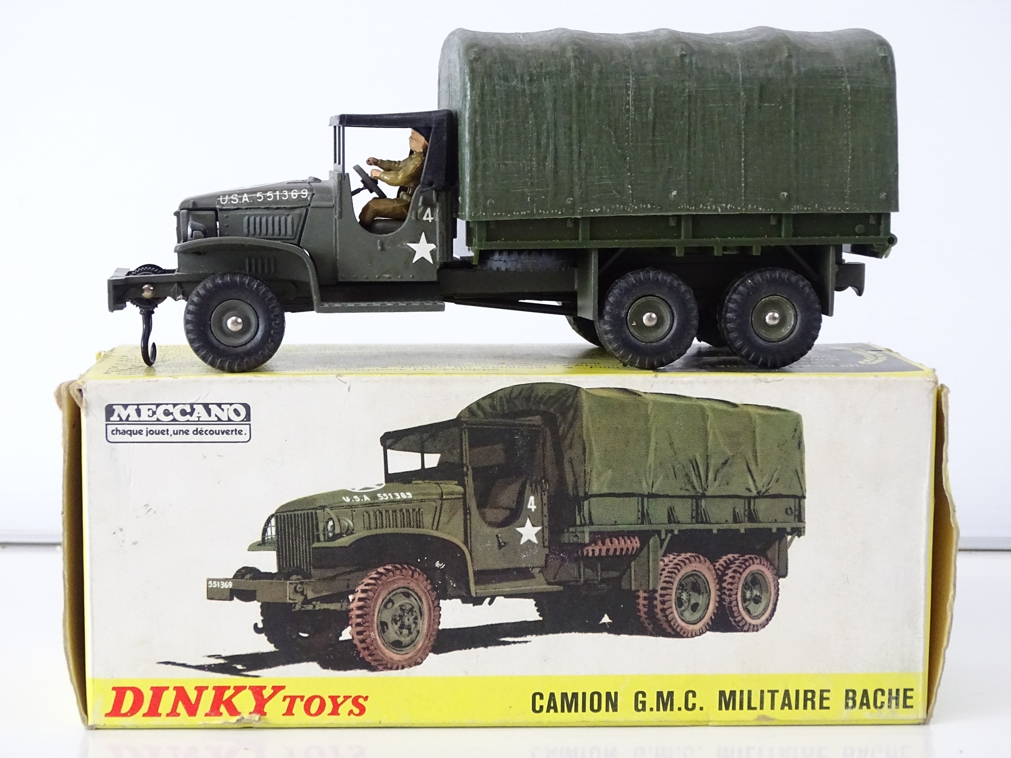 Vieux Camion Militaire DINKY TOYS – GMC 6x6 Bâché (occasion, Métal)