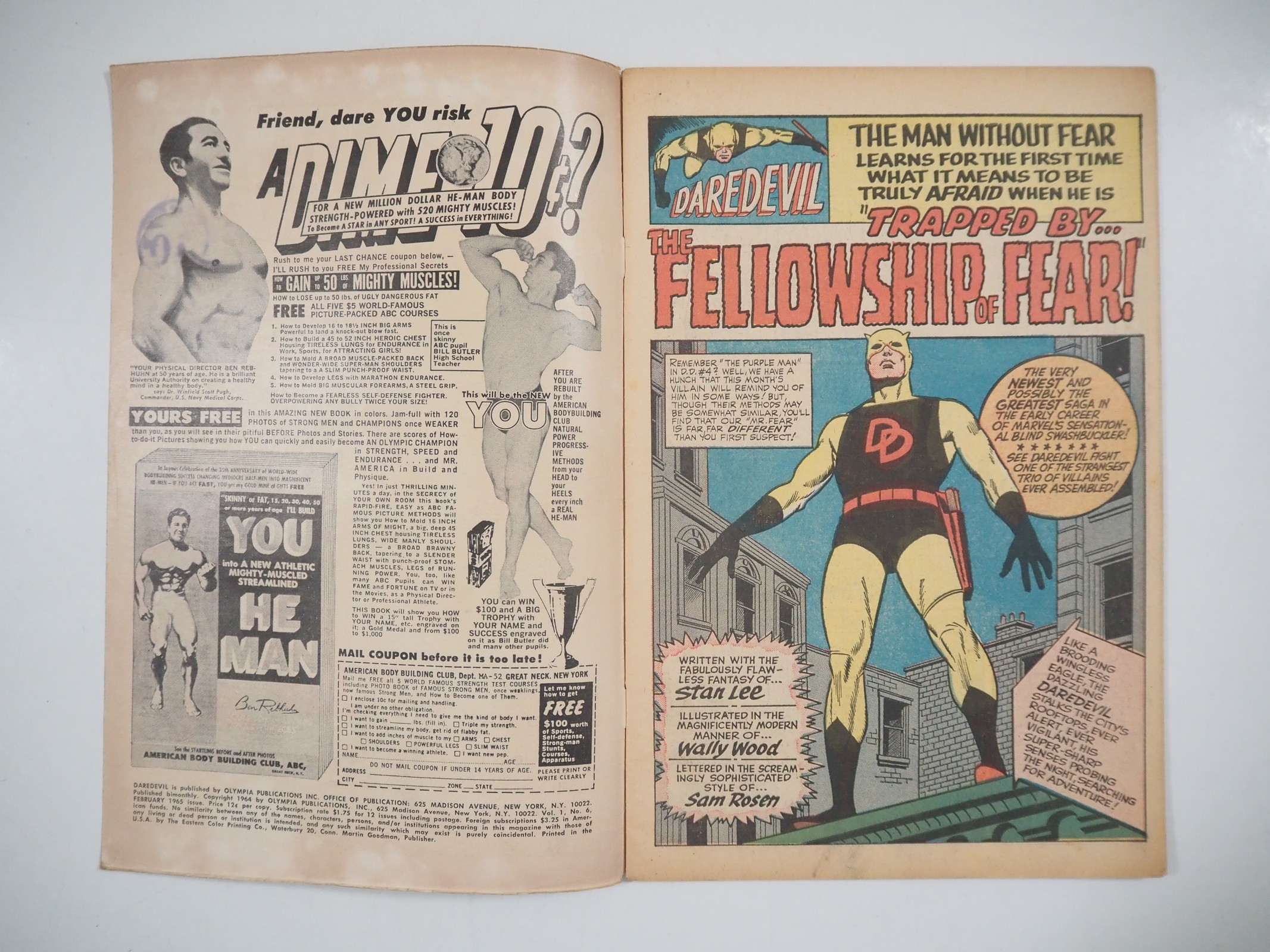 Lot 164 - DAREDEVIL #6 - (1965 - MARVEL) - Origin and