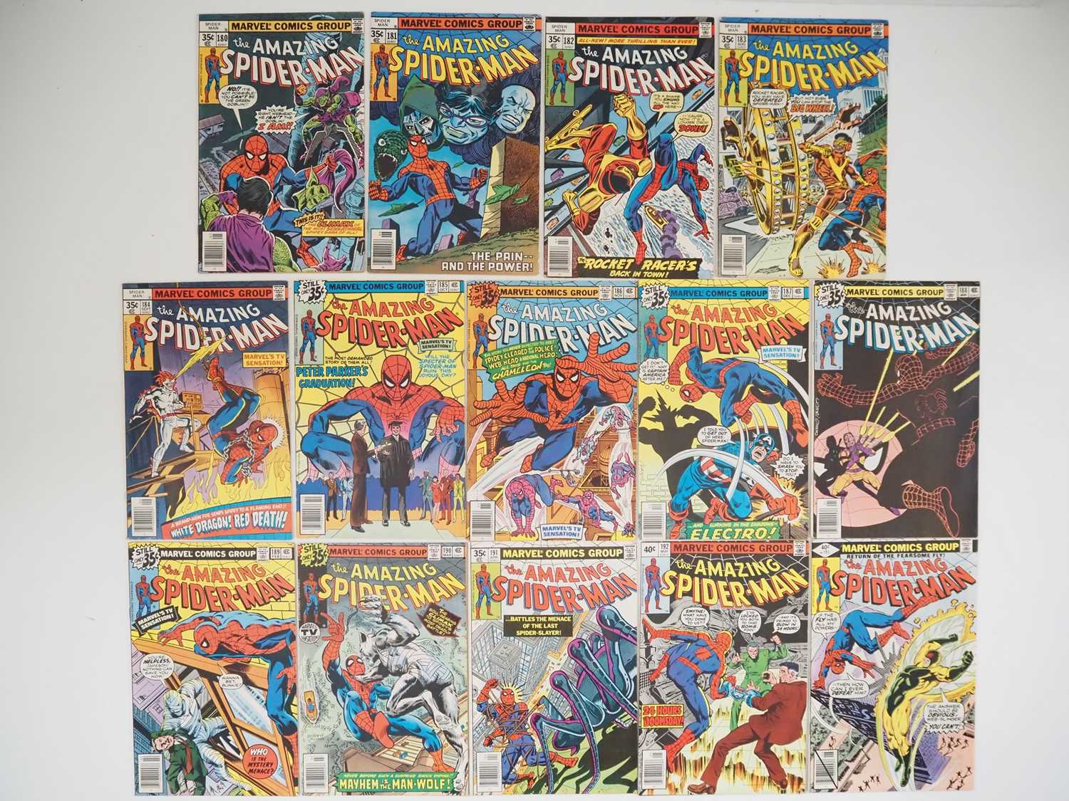 Lot 220 - AMAZING SPIDER-MAN #180, 181, 182, 183, 184,...