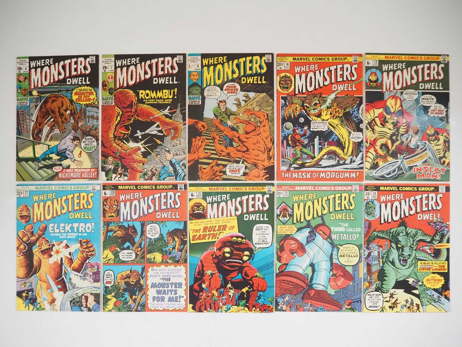 Lot 291 - WHERE MONSTERS DWELL #4, 7, 8, 18, 19, 22, 23,...