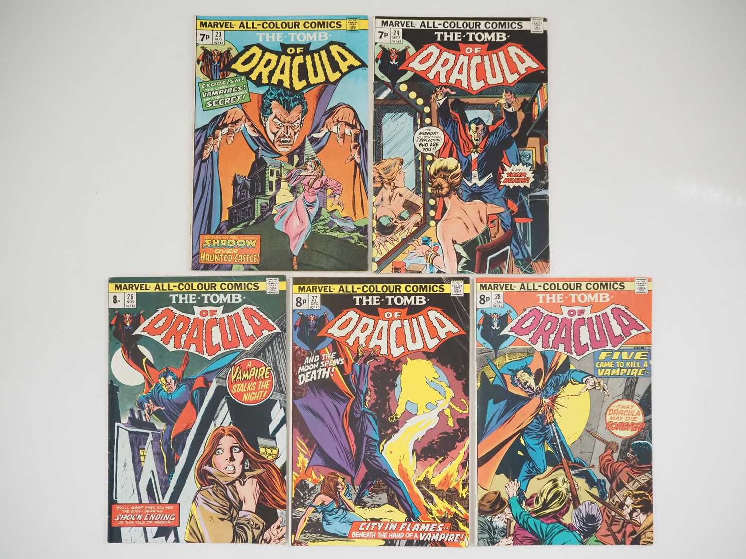 Lot 447 - TOMB OF DRACULA #23, 24, 26, 27, 28 (5 in Lot)...