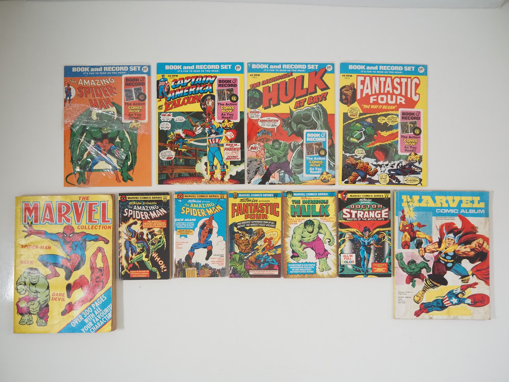 Lot 7 - MARVEL POCKET BOOK, RECORD & ALBUM LOT (11in