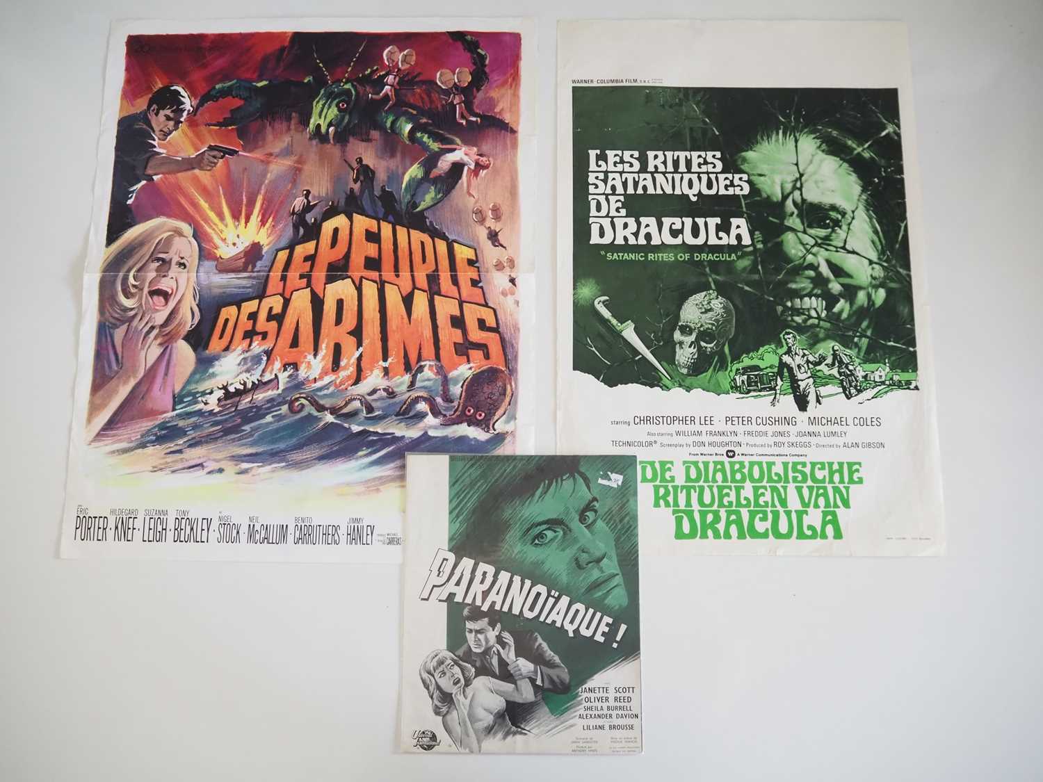 Lot 263 - Two French petite horror film posters for LE...