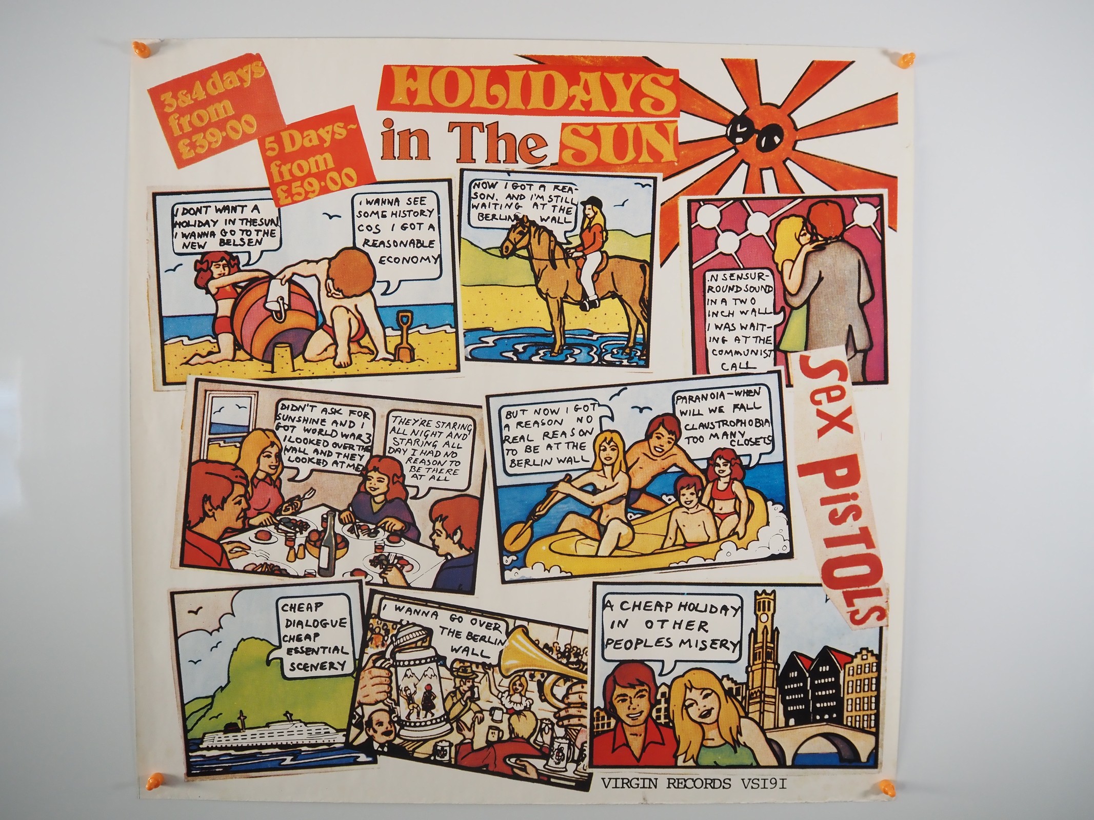 Lot 407 - THE SEX PISTOLS - HOLIDAYS IN THE SUN - An